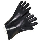 PVC Coated Gloves - 2434 14" black pvc finish jersey lined