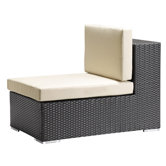 Cartagena Outdoor Armless Deep Seating Chair in Chocolate