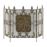 3 Panel Wood Fireplace Screen