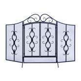 3 Panel Metal Fireplace Screen