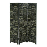 European Landmarks Three Panel Room Divider