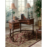 Connoisseur's Demilune Writing Desk with Leather Top