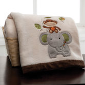Jungle Walk Embroidered Boa Blanket