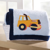 Construction Embroidered Boa Blanket