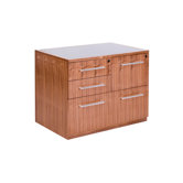 Radius Office Combo File Cabinet with Grey Glass Top