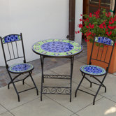 Blue Moorish Decorative 3 Piece Bistro Set
