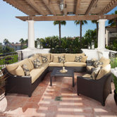 Delano 9 Piece Deep Seating Group with Cushions