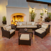 Slate 8 Piece Deep Seating Group with Cushions