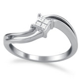 14k White Gold 1/10ct TDW Princess Diamond Engagement Ring