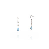 Blue Topaz and Pearl Drop Earring