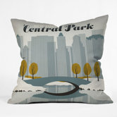 Anderson Design Group Polyester Central Park Snow Indoor/Outdoor Throw Pillow