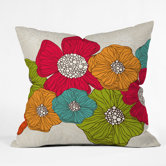 Valentina Ramos Polyester Flowers Indoor/Outdoor Throw Pillow