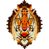 Chobopop Geometric Tiger Clock