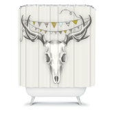 Wesley Bird Skull Shower Curtain