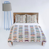 Bianca Green Mustache Mania Duvet Cover Collection