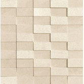 Ecoliving 12" x 12" Reflex Porcelain Mosaic in Ivory