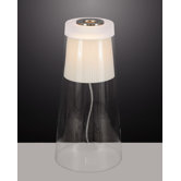 Cone 1 Light Plain Crystal Table Lamp in Chrome