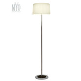 Nude 1 Light Floor Lamp in Chrome with Plise Silk Shade