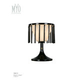 Cage 1 Light Black Bars Crystal Table Lamp