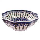 Peacock 27.94cm Hand-Decorated Large Fruit and Salad Bowl