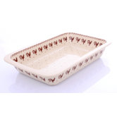 Country Rooster 5.08cm Hand-Decorated Lasagne Dish