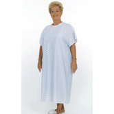 Standard Gown White with Blue Print