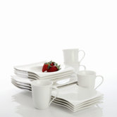 White Basics Motion 16 Piece Dinnerware Set