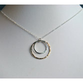 14kt Gold Fill Sterling Silver Double Ring Necklace