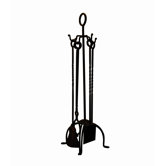 4 Piece Wrought Iron FirePlace Tool Set