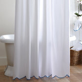 Pique Scalloped Cotton Shower Curtain