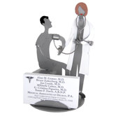 Desk Accessory Doctor with Female Patient Business Card Holder