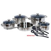 Gourmet Chef Stainless Steel 14-Piece Cookware Set