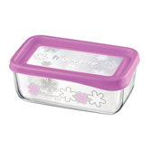 Small Rectangle with Fuchsia Lid - Set of 2
