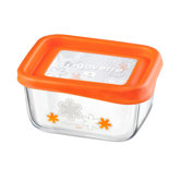 Large Rectangle with Orange Lid - Set of 3