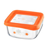 Square Container with Orange Lid - Set of 3