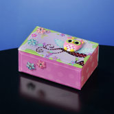 Polka Dot Owl Glass Music Box