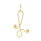 Gold Braided Initial Letter Charm