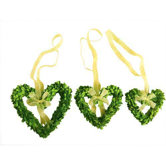 Boxwood Wreath Set Hearts with Ribbon