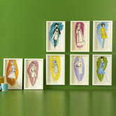 Cupcake Vintage Vogue Fashion Rendering (Set of 8)