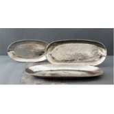 Platinum Hundred Suns Oval Trays (Set of 3)