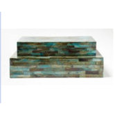 La Mer Verdigris Covered Boxes (Set of 2)