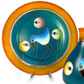 Salvadori Plate in Blue and Orange