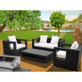Lunar 5 Piece Deep Seating Group with Cushions