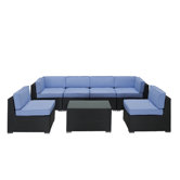 Aero 7 Piece Sectional Deep Seating Group with Cushions