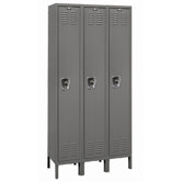 ReadyBuilt Three Wide Single Tier Locker in Hallowell Gray