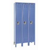 ReadyBuilt Three Wide Single Tier Locker in Marine Blue
