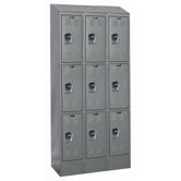 ReadyBuilt II Three Wide Triple Tier Locker in Hallowell Gray (Assembled)