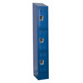 ReadyBuilt II One Wide Triple Tier Locker in Marine Blue (Assembled)