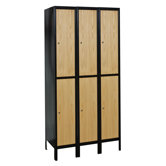 Metal-Wood Hybrid Locker Double Tier 3 Wide (Assembled)