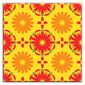 Folksy Love Decorative Tile in Kaleidoscope Yellow-Orange-Red